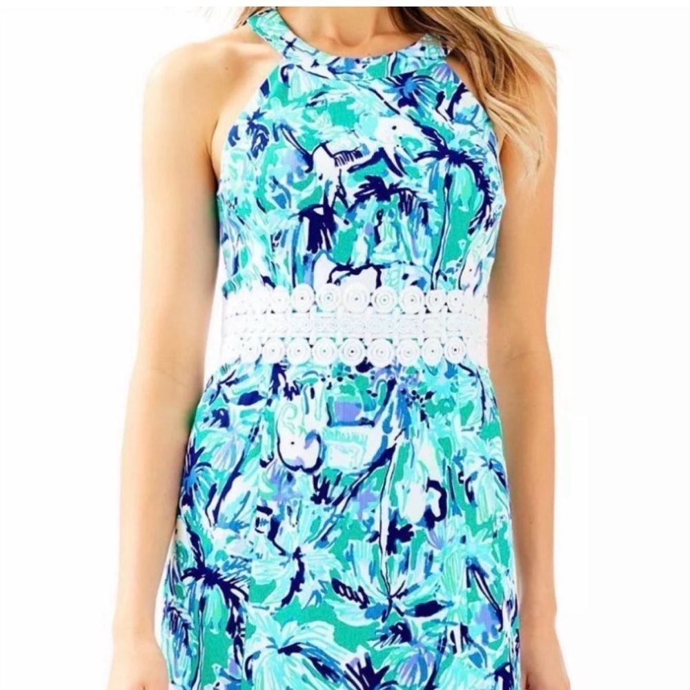Lilly Pulitzer Blue and Green Mini Dress